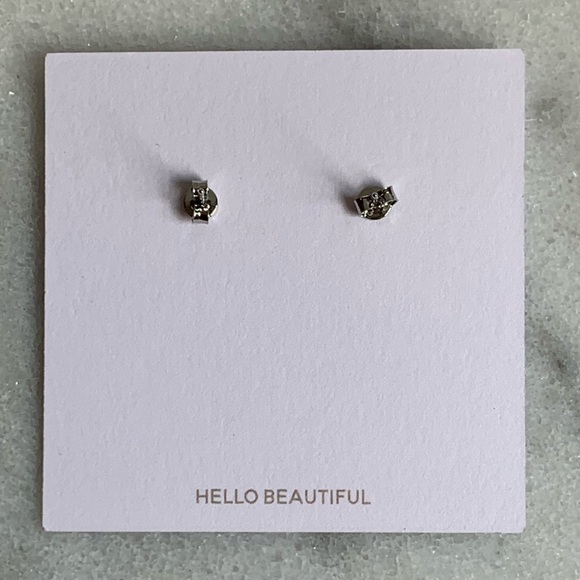 Sterling Silver Black Crystal Leaf Dangle Earrings - Picture 3 of 4